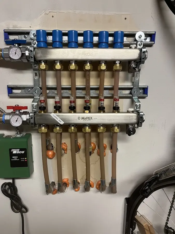 Plumber performing Gas Line Installation at a residential property in Lower Frederick